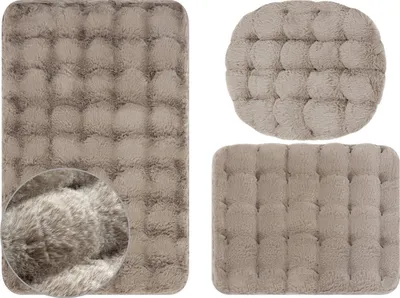 Zdjęcie produktu dla Dywanik łazienkowy Dywanik łazienkowy Aruba Beige 3 sztuki 3 sztuki: Dywanik 50x80+ Podkład 50x40+ Nakładka 48x50