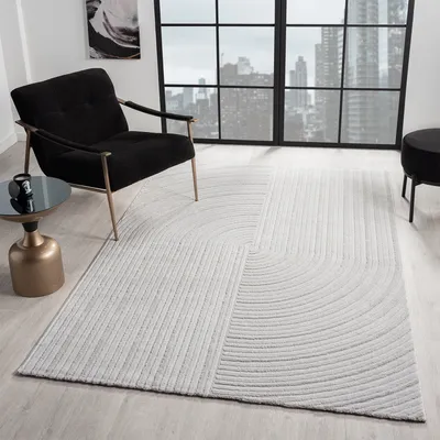 Produktbild von Moderner Kurzflor Teppich Wohnzimmer Schlafzimmer Boho Optik Regenbogen Skandinavisch