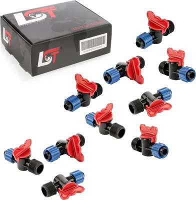 Produktbild von 10x Absperrhahn Leitung Gartenbewässerung Ventil PE-Rohr für Tropfanlage 16x3/4"