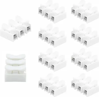 Produktbild von 10x Lüsterklemmen mit Hebel Verbindungsklemmen Kabelklemmen Verbinder 3 Polig 1,5mm²