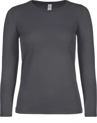 Produktbild von B&C Damen Langarmshirt #E150 RW6528 (M) (Dunkelgrau)