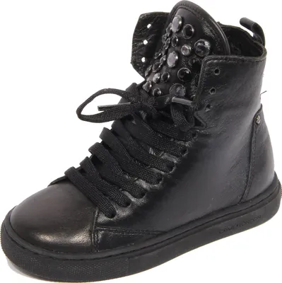 Image de G4244 sneaker bimba girl CRIME cuir noir/strass chaussure enfant