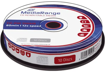 Image de MediaRange CD-RW 700MB 10pcs broche 12x