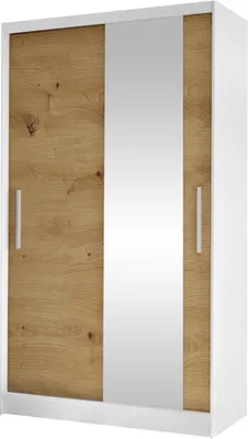 Produktbild von MIRJAN24 Schiebetürenschrank Costa VI, Kleiderschrank, Stilvoll Schlafzimmer Garderobenschrank (Farbe: Weiß / Artisan Eiche)