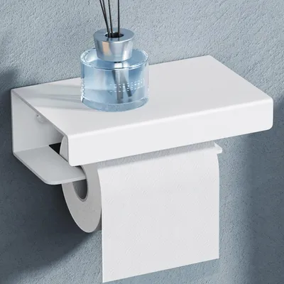 Produktbild von doporro Toilettenpapierhalter mit Ablage, Klopapierhalter aus Aluminiumlegierung zur Wandmontage,Klorollenhalter für Badezimmer Sandweiß Lino-05