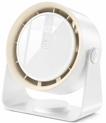 Produktbild von Tragbarer Ventilator, 5 Kühlstufen, USB Air Wandmontierter Doppelzweck -Lüfter, Fortschrittliche Digitalanzeige, Mini-Ventilator Für Zuhause, Weiß