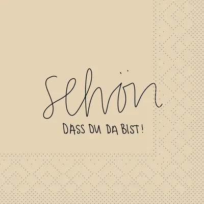 Produktbild von MANK Cocktail-Servietten Schön, dass du da bist  aus Tissue 24 x 24 cm, 3-lagig, 150 Stück
