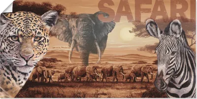Produktbild von ARTland Poster Safari Größe: 100x50 cm