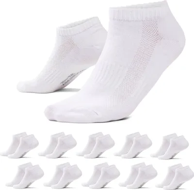 Produktbild von MOUNTREX® Sneaker Socken Damen & Herren (10 Paar) - Weich & Elastisch - Handgekettelte Spitze - Kurze Socken, Sneakersocken - Weiß, 47-50