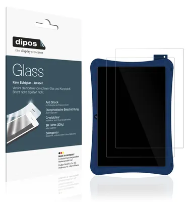 Produktbild von 2x Schutzfolie für WeTapble Kids Tablet 7 Zoll - Anti-Shock 9H Folie dipos Glass Kunststoffglas