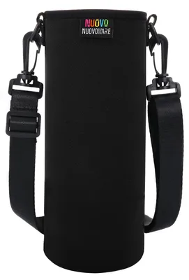 Imagen del producto de Soporte para botellas de neopreno, aislado, de 1000 ml, con correa de hombro ajustable, para botellas de acero inoxidable y plástico