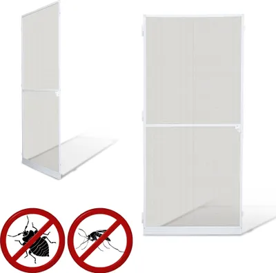 Produktbild von karpal Fliegengitter tuer - 120x240CM fliegengitter Gitter insektenschutz tuer Wasserdicht Alu-Rahmen fliegengitter fiberglas Fuer  Wohnzimmer  Fenster Balkone