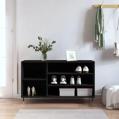 Image de vidaXL Étagère à chaussures noire 102x36x60 cm Bois composite