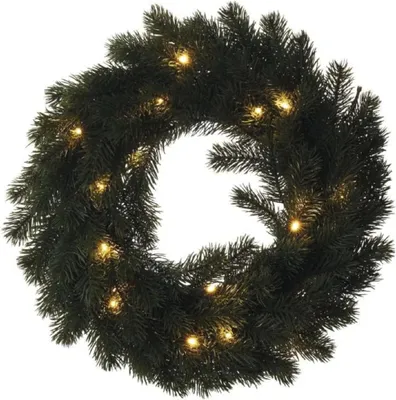 Image de EMOS DCTW05 Couronne de Noël LED, 40 cm, 2x AA, intérieur, blanc chaud, minuterie