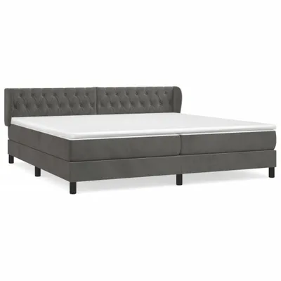Immagine prodotto di vidaXL Letto a molle con materasso grigio scuro 200x200 cm in velluto