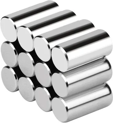 Productafbeelding van Neodymium-magneetstaven, 12 stuks - permanente magneetstaven, ronde magneetstangen, 6,4 mm x 12,5 mm, geschikt voor school en knutselen (MC607)
