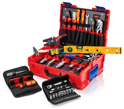 Produktbild von L-BOXX Elektro, 63-teilig (rot, mit Werkzeug-Sortiment für Elektriker)