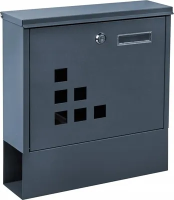 Obrázek produktu pro POŠTOVNÍ SCHRÁNKA MTEC ANTRACITOVÁ NEREZOVÁ S DRŽÁKEM NA NOVINY 34×30 CM Antracitová RAL7016