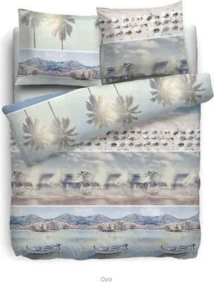 Obrázok produktu pre Sada posteľnej bielizne Heckett & Lane, bavlna, 135x200 cm + 2x 80x80 cm, farba: modrá