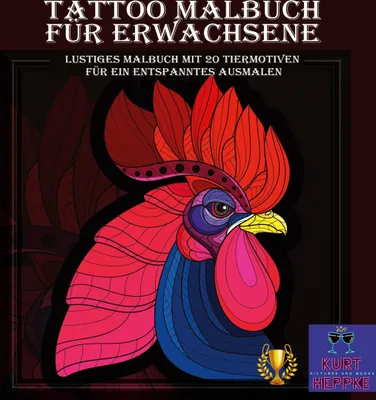 Produktbild von Tattoo Malbuch für Erwachsene, Deutsch, Taschenbuch, 52 Seiten