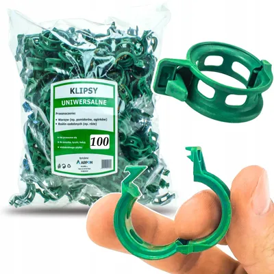 Produktbild von ARPON Pflanzenclips 22 mm für Tomaten, 100 Stück – stabile Befestigung für Stangen, Rankhilfen und Schnur