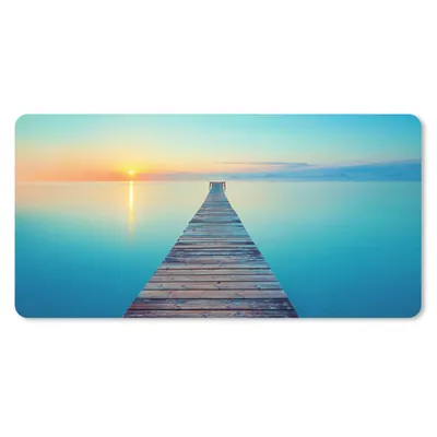 Produktbild von MuchoWow® Mauspad Mousepad Meer - Sonnenuntergang - Steg 60x30 cm - Mousepads - Maus Mat - Pad - Mausunterlage - Nachhaltig