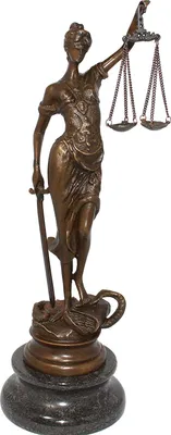 Produktbild von Bronzeskulptur Justitia Göttin der Gerechtigkeit Bronzefigur Handarbeit Signiert