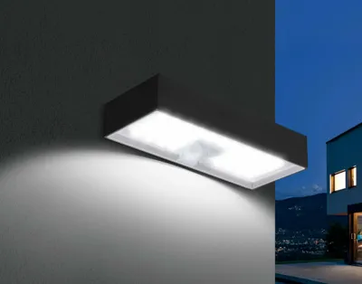 Image de Applique murale solaire à LED CENTURY pour l'extérieur DOMINO, noire, 6 W, 4000 K, IP65