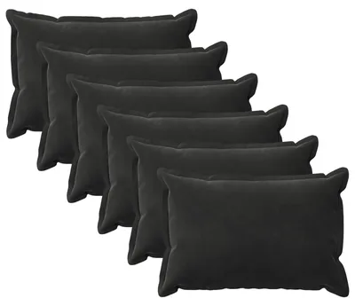 Productafbeelding van vidaXL Kussenhoezen, 6 stuks, houtlook, zwart, 50 x 80 cm, fluweel