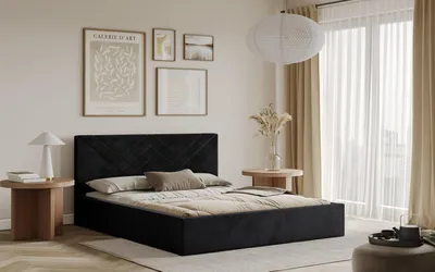 Obrázek produktu pro Postel PADWA 180x200 černá s úložným prostorem