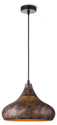 Produktbild von Pendelleuchte RUSTY - 30cm Durchmesser - Rostdesign braun - E27 - 100cm Kabel