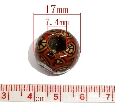 Produktbild von 100 Holzperlen 'Flower' 17x16mm Bastelperlen Schmuckperlen Perlen Holz bedruckt