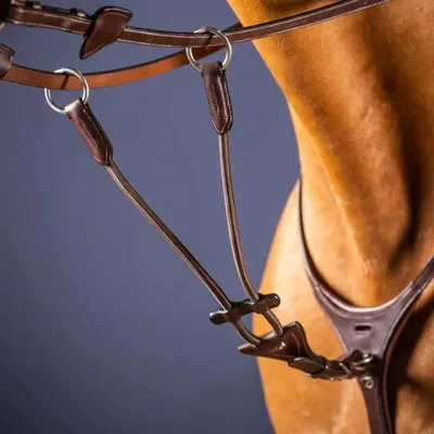 Produktbild von Dyon New English Collection elastische Martingalgabel, Größe:Warmblut, Farbe:braun