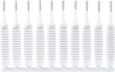 Image de INF Petites brosses de nettoyage pour pommeau de douche pack de 10 Blanc