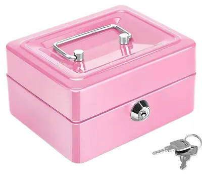 Productafbeelding van Kasbak voor contant geld, afsluitbaar, mini-draagbare kluis, roze