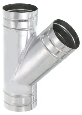3-Wege-Kanalverteiler 4 Zoll, Y-Anschluss, Eisen, 95 mm