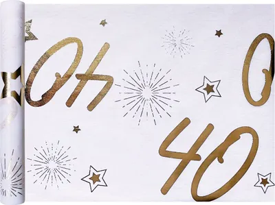 Produktbild von Oblique Unique Tischläufer Tischband Tisch Läufer für 40. Geburtstag Jubiläum Tischdeko gold glänzend Party Deko