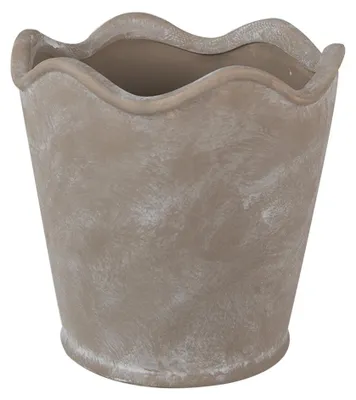 Productafbeelding van Clayre & Eef bloempot, diameter 16 cm, hoogte 14 cm, grijs, keramiek