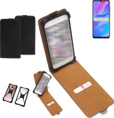 Produktbild von K-S-Trade Handyhülle Schutzhülle kompatibel mit Huawei P Smart S Hülle Case Cover Flip Style Bumper schwarz 1x