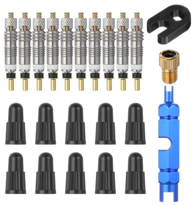 Image de Kit d'adaptateurs de valve de vélo, comprenant 23 pièces, pour une utilisation universelle