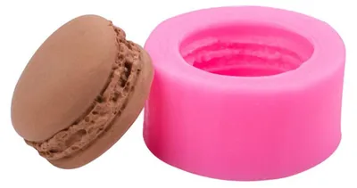 Silikon-Fondantform, Macaronform, 5,3 cm, rosa, 1 Stück