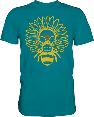 Produktbild von Bienen Sonnenblumen T-Shirt Imker Garten Motiv Gärtner Geschenk – Diva Blue / XXL