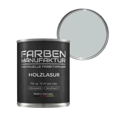 Produktbild von Farben Manufaktur Holzlasur Lasur Holzfarbe nicht deckend RAL 1L - ca. RAL 7035 Lichtgrau