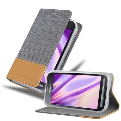 Produktbild von Cadorabo Hülle für Samsung Galaxy XCover 3 Schutzhülle in Grau Handy Hülle Etui Book Case Cover
