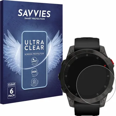 Produktbild von 6x Für Garmin epix (Gen. 2) Schutzfolie Savvies Displayschutz Display Schutz Folie Klar Transparent