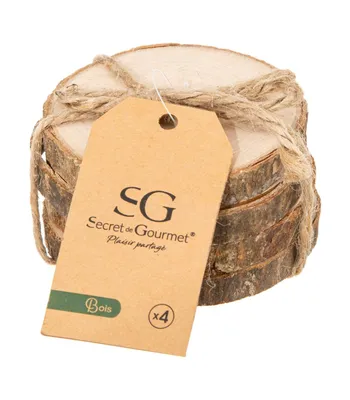Obrázek produktu pro Tajný de Gourmet Glass Coasters Encore 4er Set Wood Brown 1,1 cm x 10 cm