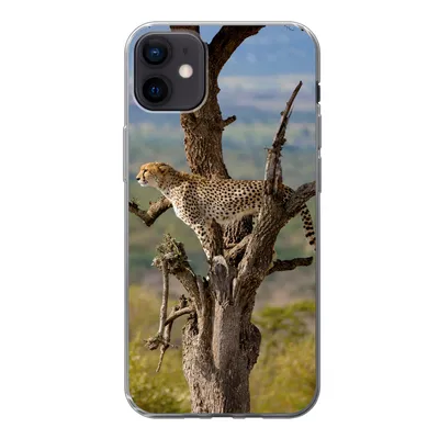 Produktbild von MuchoWow® Handyhülle Schutzhülle Hülle für iPhone 12 mini Leopard - Baum - Tier Silikon Softcase Handy Hülle - Bild