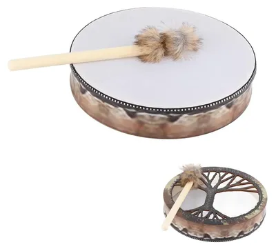 Obrázek produktu pro Elzusha - Šamánský buben, 25 cm - Ruční buben se paličkou, vhodný pro meditaci