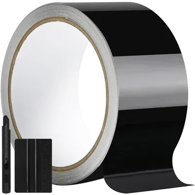 Immagine prodotto di Foliante adesivo nero lucido, 5 cm x 900 cm, con accessori