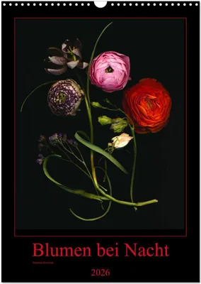 Produktbild von Blumen bei Nacht (Wandkalender 2026 DIN A3 hoch), CALVENDO Monatskalender